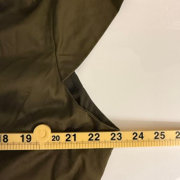 Jones New York Pleated Shirt Dress 20W Olive Green Midi Belted Pockets Safari - Picture 9 of 9